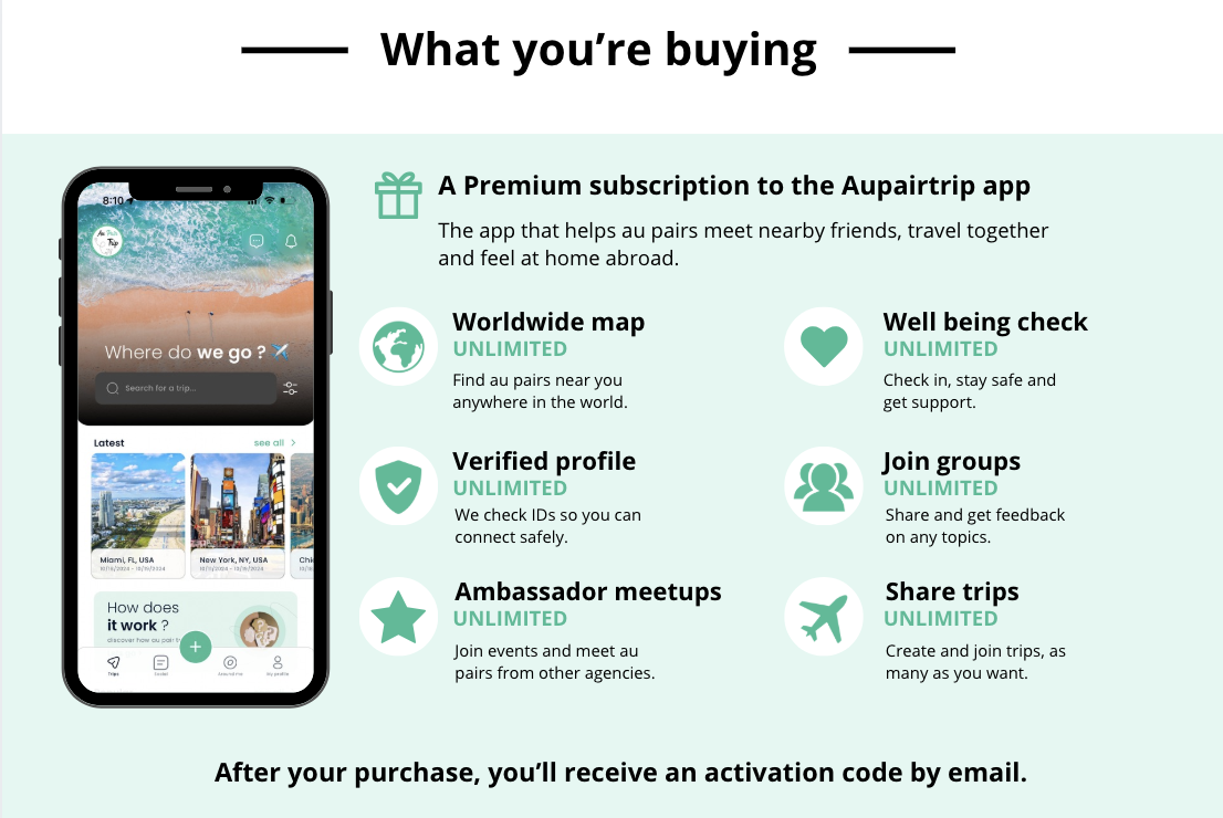 What you're buying with your Aupairtrip subscription