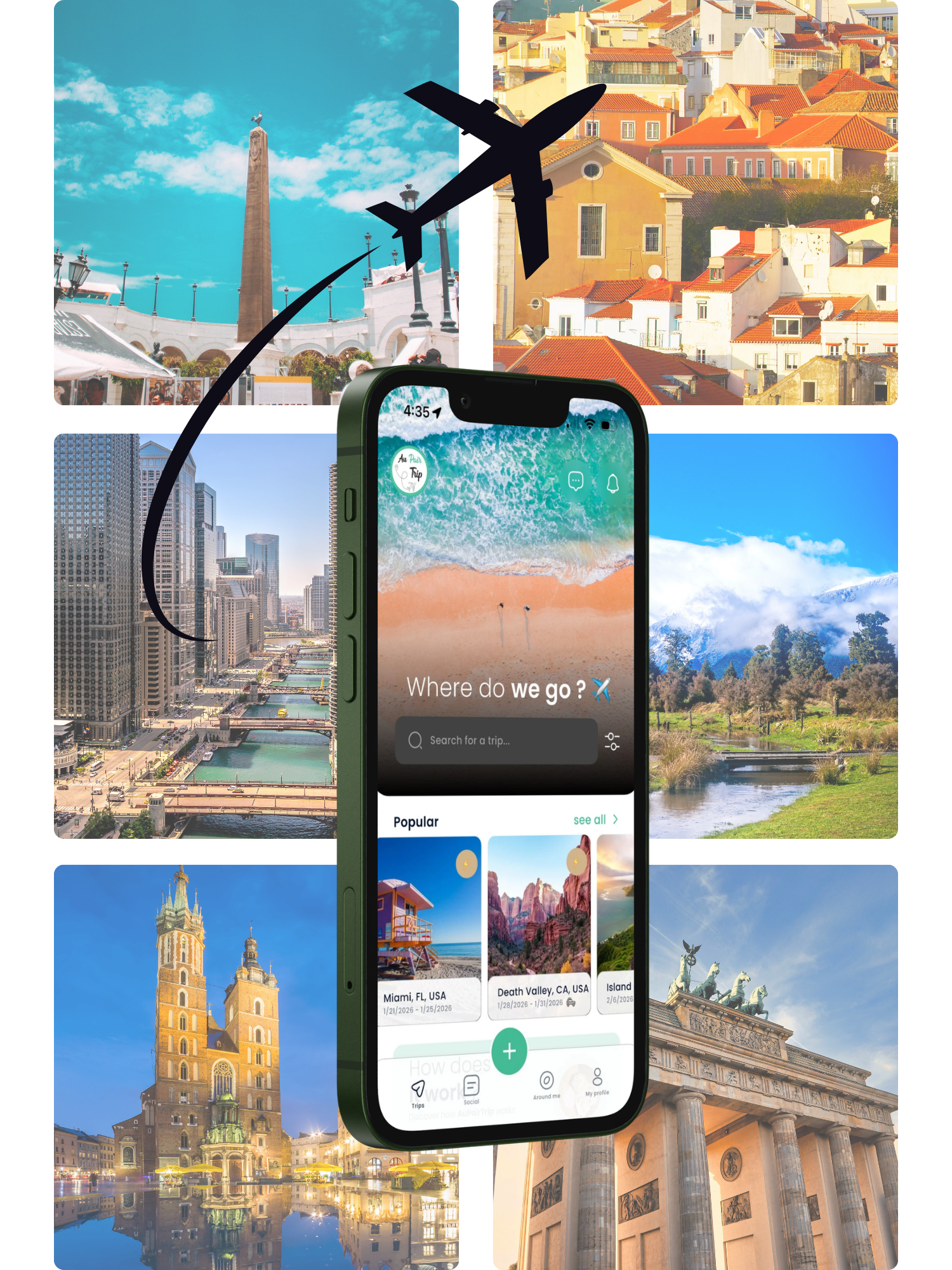 Au pair traveling with the Aupairtrip app